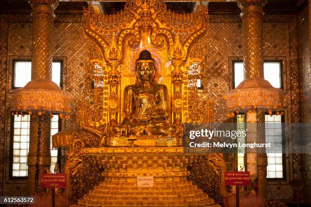 nan oo buddha in nan oo buddha hall at botataung pagoda, yangon, (rangoon), myanmar, (burma) - rangun stock pictures, royalty-free photos & images