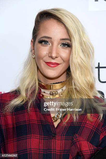 Internet personality Jenna Marbles attends the 6th annual Streamy Awards hosted by King Bach and live streamed on YouTube at The Beverly Hilton Hotel...
