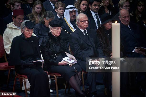 Grand Duke Jean of Luxembourg, Grand Duchess Maria Teresa of Luxembourg, Grand Duke Henri of Luxembourg, Queen Paola of Belgium, King Albert II of...