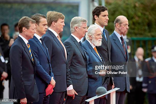 Grand Duke Henri of Luxembourg, Arthur Wellesley, Marquis of Douro, son of the ninth Duke of Wellington, Dutch King Willem-Alexander, King Philippe -...