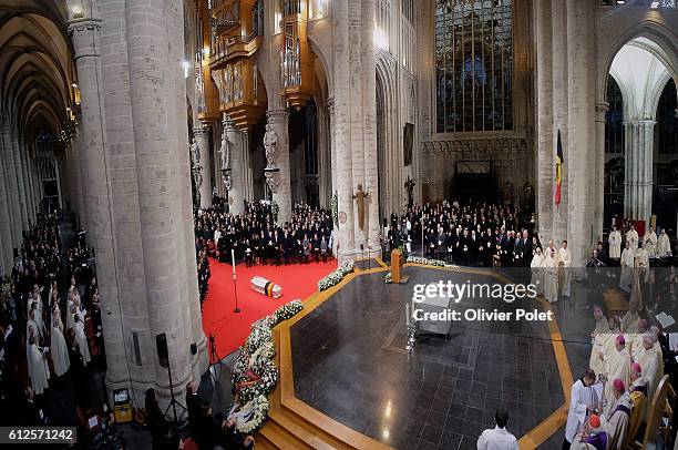 Grand Duke Jean of Luxembourg, Grand Duchess Maria Teresa of Luxembourg, Grand Duke Henri of Luxembourg, Queen Paola of Belgium, King Albert II of...