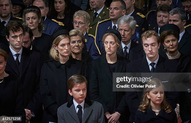 Grand Duke Jean of Luxembourg, Grand Duchess Maria Teresa of Luxembourg, Grand Duke Henri of Luxembourg, Queen Paola of Belgium, King Albert II of...