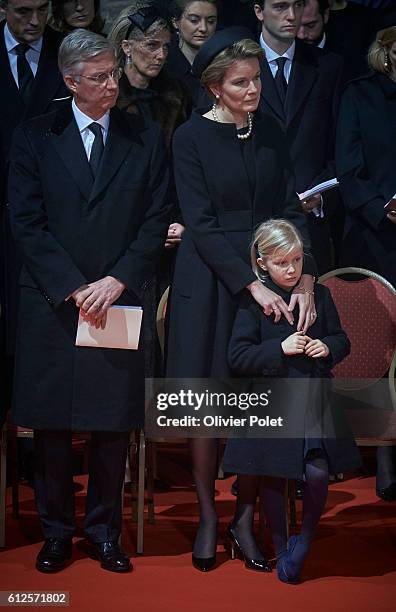 Grand Duke Jean of Luxembourg, Grand Duchess Maria Teresa of Luxembourg, Grand Duke Henri of Luxembourg, Queen Paola of Belgium, King Albert II of...