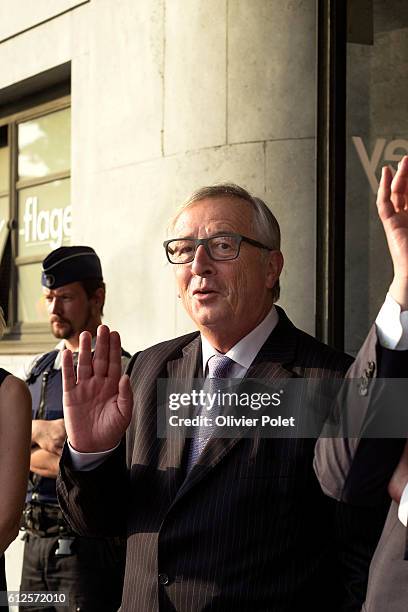 Grand Duke Henri and Grand Duchess Maria Teresa of Luxembourg arriving at a concert in Flagey for the official opening of Luxembourg's presidency....