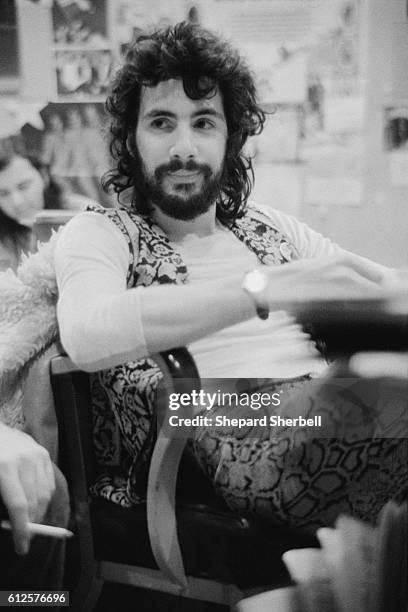 Cat Stevens backstage at the Plumpton Jazz and Blues Festival on August 8, 1970 in Plumpton, East Sussex