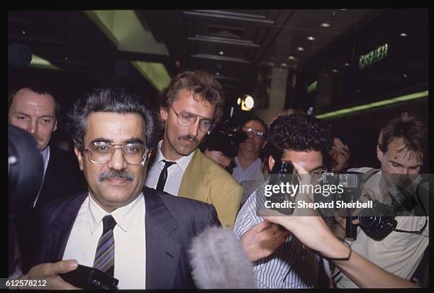 Sheik Ali Khalifa al-Sabah, former oil and finance minister of Kuwait, arrives for an OPEC meeting in Vienna.