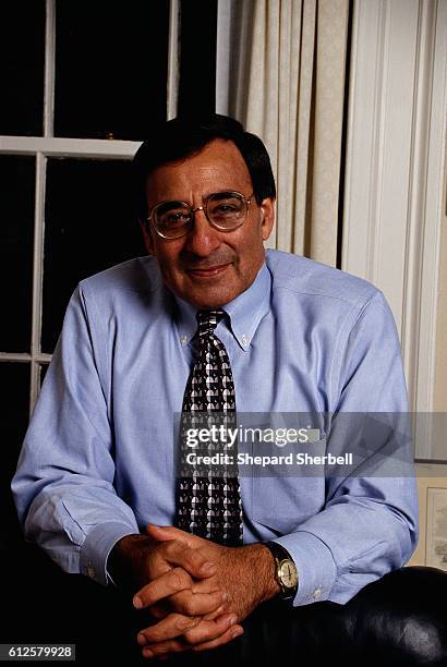 White House Chief of Staff Leon Panetta sitting in an office.