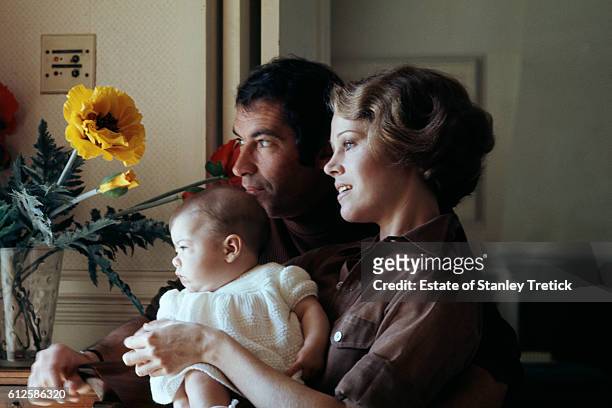 French director, screenwriter and producer Roger Vadim with his wife American actress, former model and political activist Jane Fonda, and their...