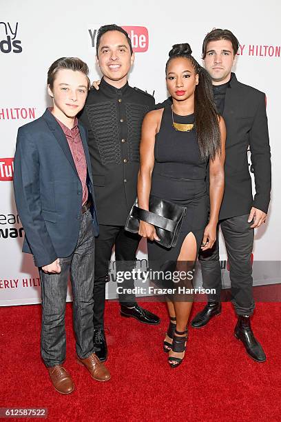 Actors Reid Miller, Tony Valenzuela, Monique Coleman and Jarrett Sleeper attend the 6th annual Streamy Awards hosted by King Bach and live streamed...