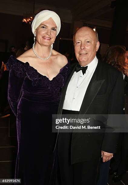 Emma Joy Kitchener and Lord Julian Fellowes attends the IWC Schaffhausen Dinner in Honour of the BFI at Rosewood London on October 4, 2016 in London,...