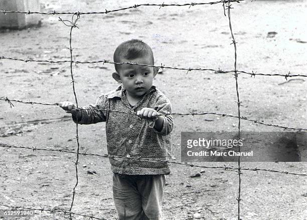 Child soldier in a military camp in Kampong Speu, at the end of the war.