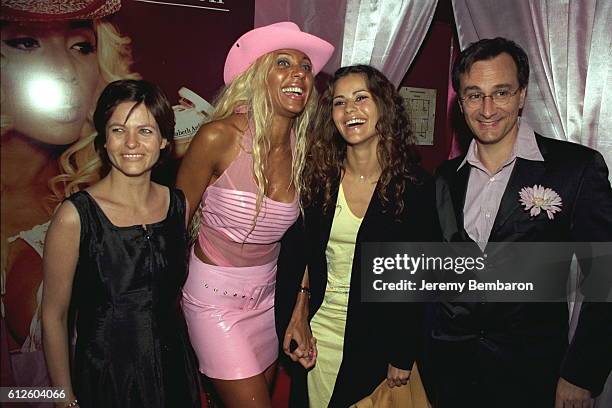 Cathy Guetta with Charlotte Valandrey, C{cile Sime-one and Laurent Petitguillaume.