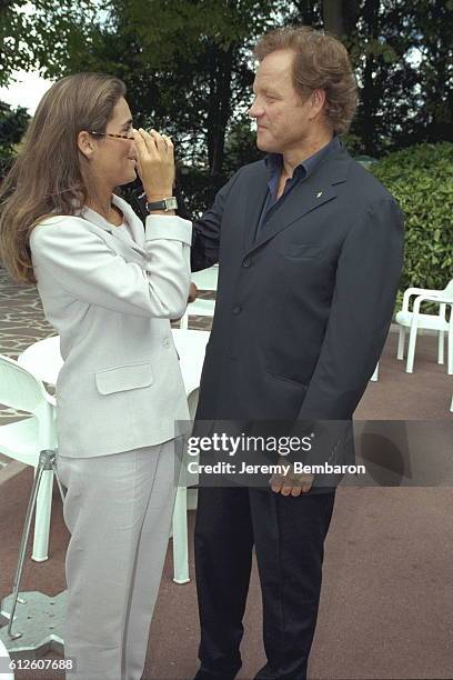 Valérie Benaïm et Guillaume Durand lors de la conférence de presse de rentrée de TF1.