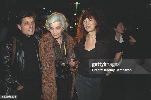 Jane Birkin with her mother Judy Campbell and an unidentified man.