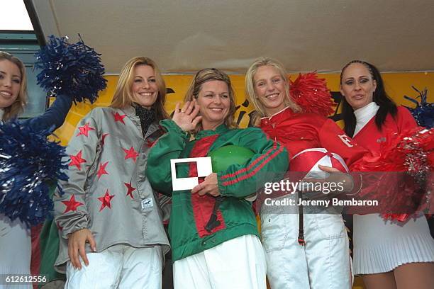 Sophie Thalmann, Jeane Manson and Olivia Adriaco after the race.