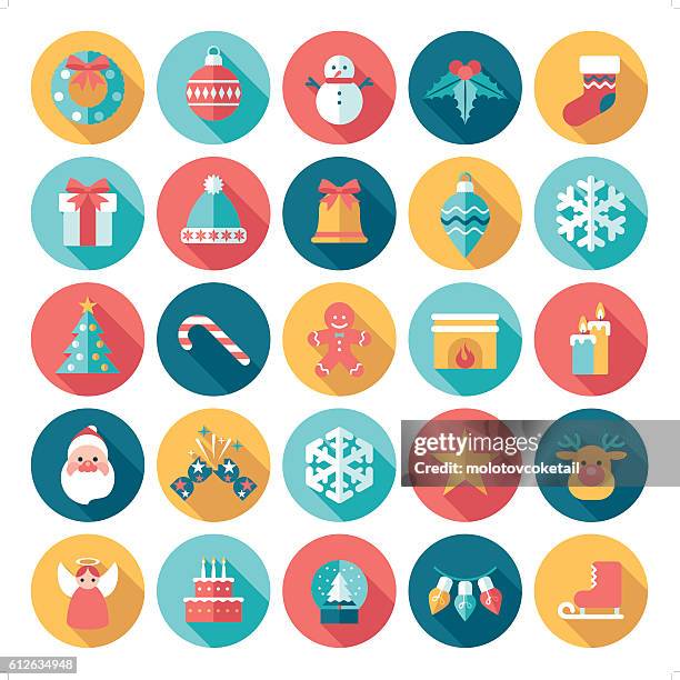 ilustrações, clipart, desenhos animados e ícones de ícone de natal - grupo grande de objetos