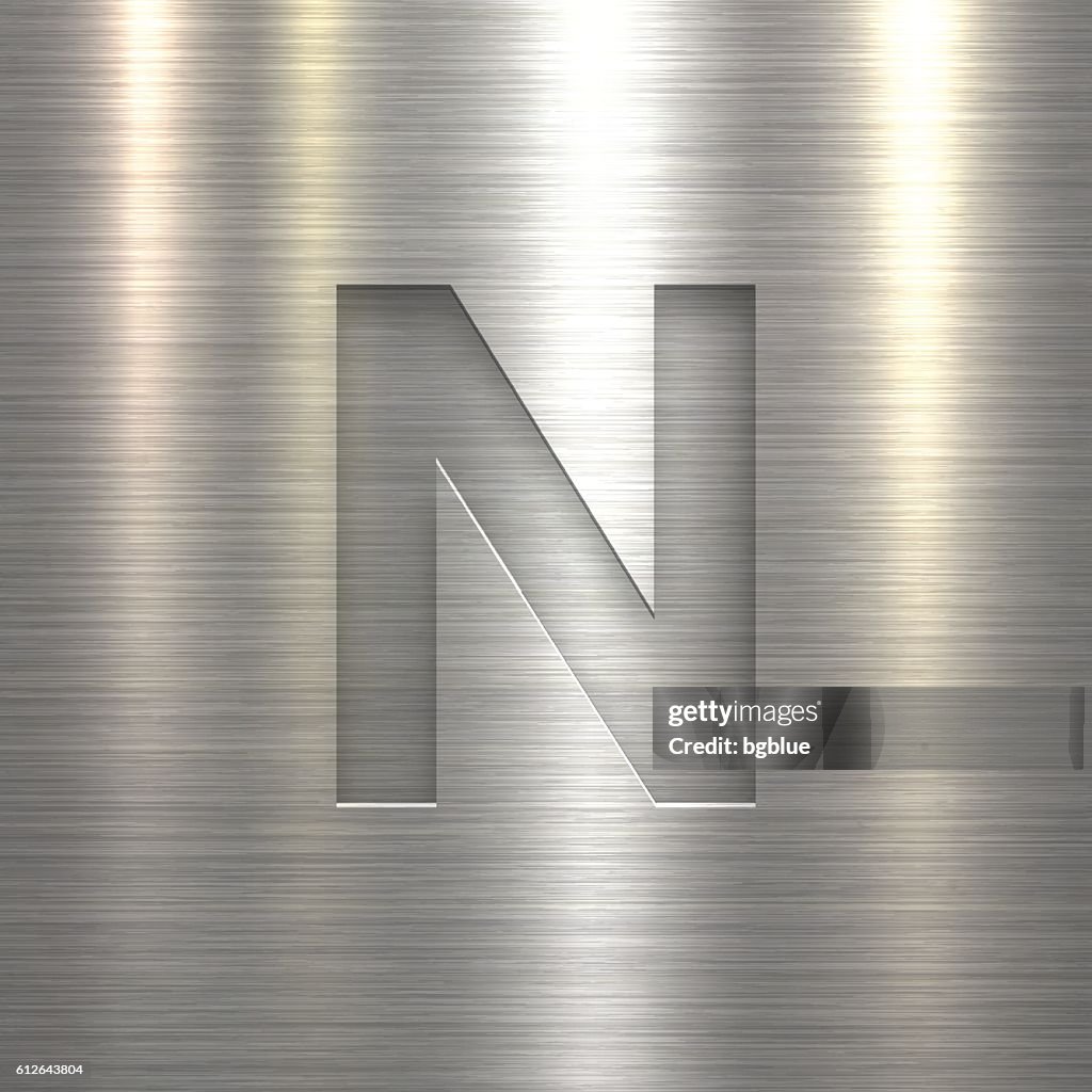 N Background Alphabet N Design Letter On Metal Texture Background High-Res Vector ...