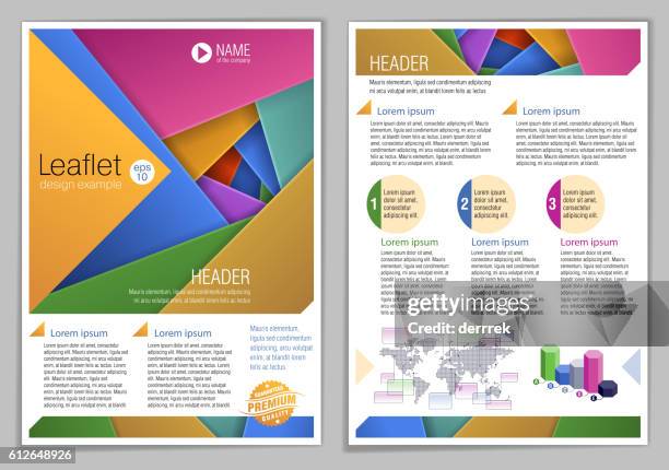 leaflet design example - origami stock illustrations