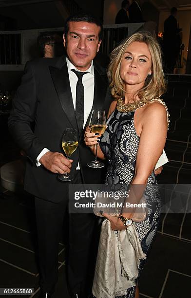 Tamer Hassan and Karen Hassan attend the IWC Schaffhausen Dinner in Honour of the BFI at Rosewood London on October 4, 2016 in London, England.