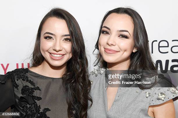 Internet personalities Veronica Merrell and Vanessa Merrell attend the 6th annual Streamy Awards hosted by King Bach and live streamed on YouTube at...
