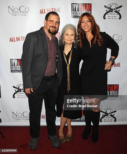 Director Chris Fetchko, Lynn Cohen and Marina Donahue attend the "All In Time" New York Film Critics Screening at AMC Empire 25 theater on October 4,...
