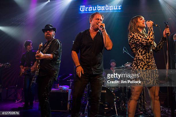 Dave Stewart, Jon Stevens and Vanessa Amorosi perform at The Troubadour on October 3, 2016 in Los Angeles, California.
