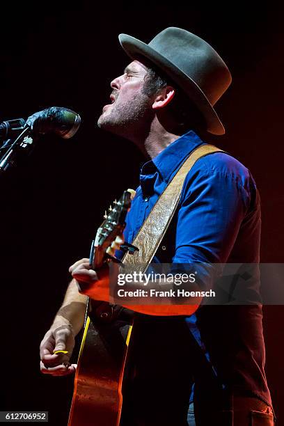 Singer Gregory Alan Isakov performs live in support of Passenger during a concert at the Tempodrom on October 4, 2016 in Berlin, Germany.