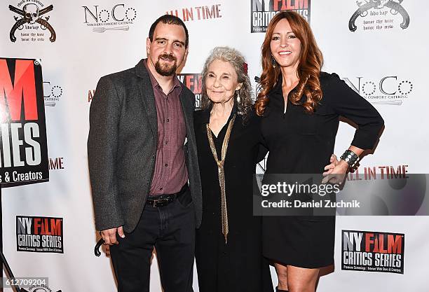 Chris Fetchko, Lynn Cohen and Marina Donahue attend the 'All in Time' New York Film Critics Screening at AMC Empire 25 theater on October 4, 2016 in...