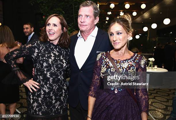 Molly Shannon, Thomas Haden Church, and Sarah Jessica Parker attend the "Divorce" New York Premiere at SVA Theater on October 4, 2016 in New York...