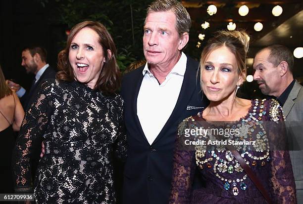 Molly Shannon, Thomas Haden Church, and Sarah Jessica Parker attend the "Divorce" New York Premiere at SVA Theater on October 4, 2016 in New York...