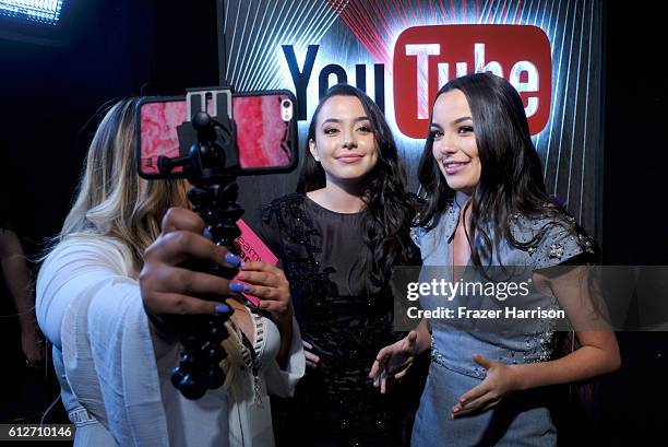 Internet personalities Veronica Merrell and Vanessa Merrell attend the 6th annual Streamy Awards hosted by King Bach and live streamed on YouTube at...