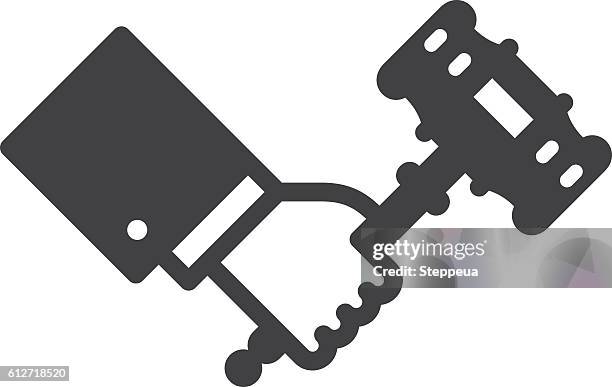 human hand with gavel - bid stock illustrations