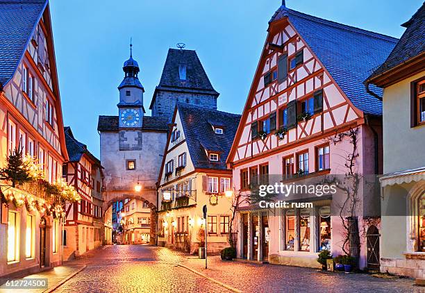 christmas rothenburg ob der tauber, bavaria, germany - franconie stockfoto's en -beelden