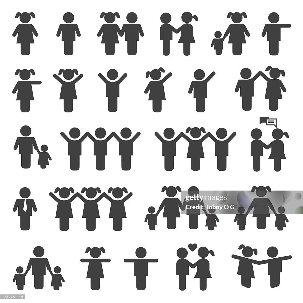 Kids, boy and girl icon