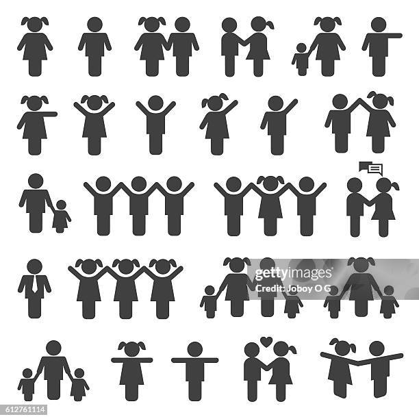 kids, boy and girl icon - gril stock illustrations