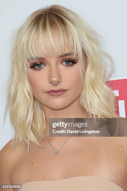 Maddi Bragg arrives at the 2016 Streamy Awards at The Beverly Hilton Hotel on October 4, 2016 in Beverly Hills, California.