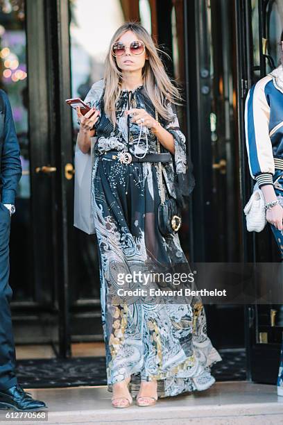 Erica Pelosini is seen, during Paris Fashion Week Spring Summer 2017, on October 4, 2016 in Paris, France.