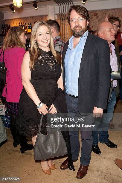 David Mitchell and Victoria Coren Mitchell attend the press night performance of "The Boys In The Band" at The Park Theatre on October 4, 2016 in...