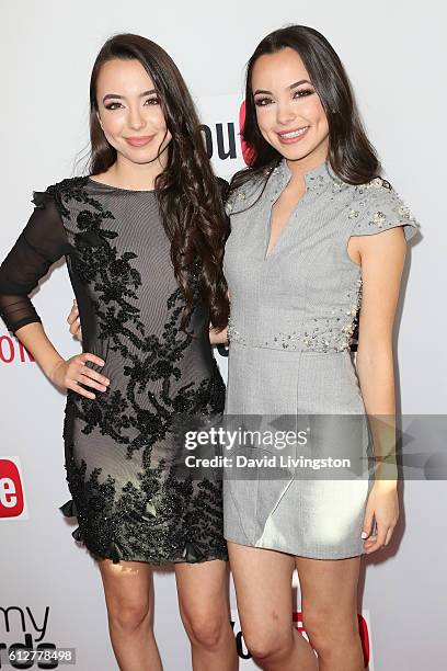 Vanessa Merrell and Veronica Merrell arrive at the 2016 Streamy Awards at The Beverly Hilton Hotel on October 4, 2016 in Beverly Hills, California.