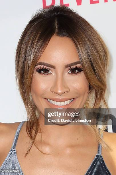 Desi Perkins arrives at the 2016 Streamy Awards at The Beverly Hilton Hotel on October 4, 2016 in Beverly Hills, California.