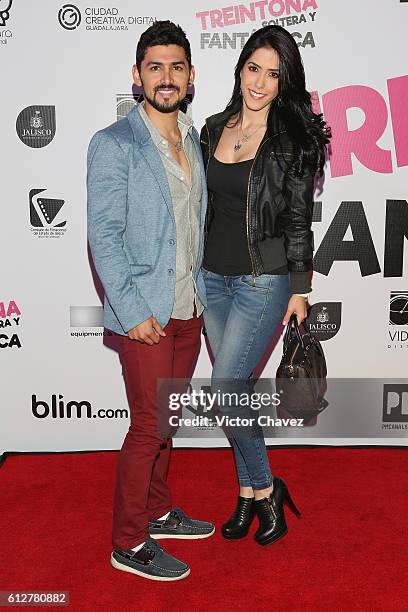 Miguel Martinez and Daniela Basso attend the "Treintona Soltera Y Fantastica" Mexico City premiere at Cinemex Antara Polanco on October 4, 2016 in...