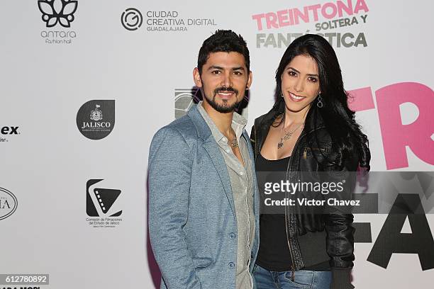 Miguel Martinez and Daniela Basso attend the "Treintona Soltera Y Fantastica" Mexico City premiere at Cinemex Antara Polanco on October 4, 2016 in...