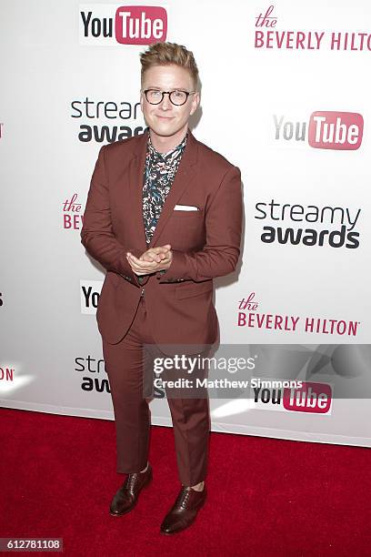 Internet personality Tyler Oakley attends the 2016 Streamy Awards at The Beverly Hilton Hotel on October 4, 2016 in Beverly Hills, California.