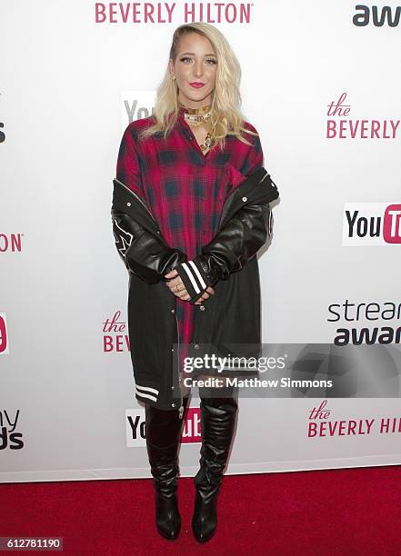 Internet personality Jenna Marbles attends the 2016 Streamy Awards at The Beverly Hilton Hotel on October 4, 2016 in Beverly Hills, California.