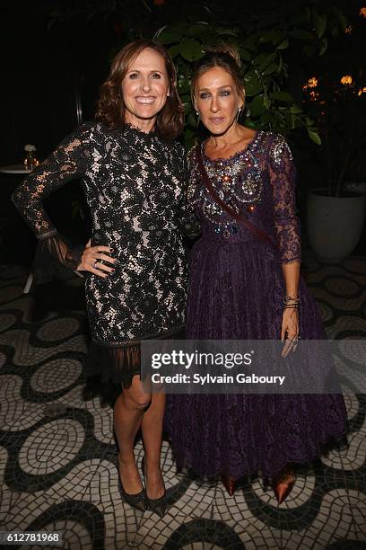 Molly Shannon and Sarah Jessica Parker attend HBO Presents the New York Red Carpet Premiere of "Divorce" After Party at La Sirena on October 4, 2016...