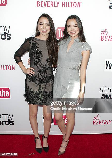 Internet personalities Veronica Merrell and Vanessa Merrell attend the 2016 Streamy Awards at The Beverly Hilton Hotel on October 4, 2016 in Beverly...