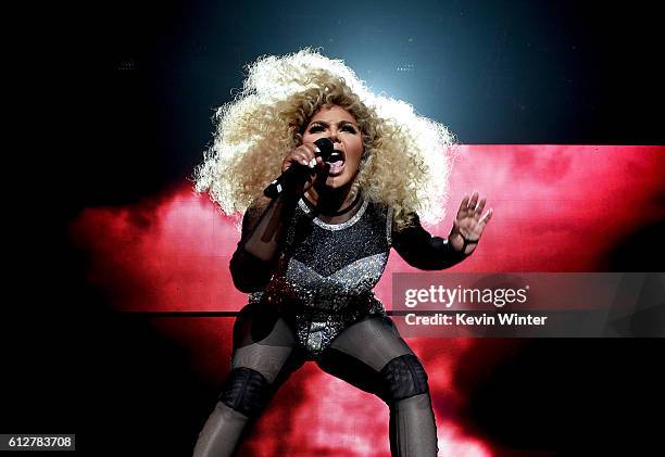 Lil' Kim performs onstage during the Bad Boy Family Reunion Tour at The Forum on October 4, 2016 in Inglewood, California.