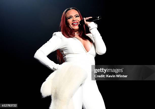 Faith Evans performs onstage during the Bad Boy Family Reunion Tour at The Forum on October 4, 2016 in Inglewood, California.