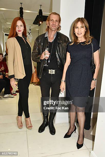 Egla Harxhi, Ale de BassevilleÊ, Princesse Maria Pia Ruspoli attend the The Harmonist Perfume Store Launch Cocktail at The Harmonist, Avenue Georges...