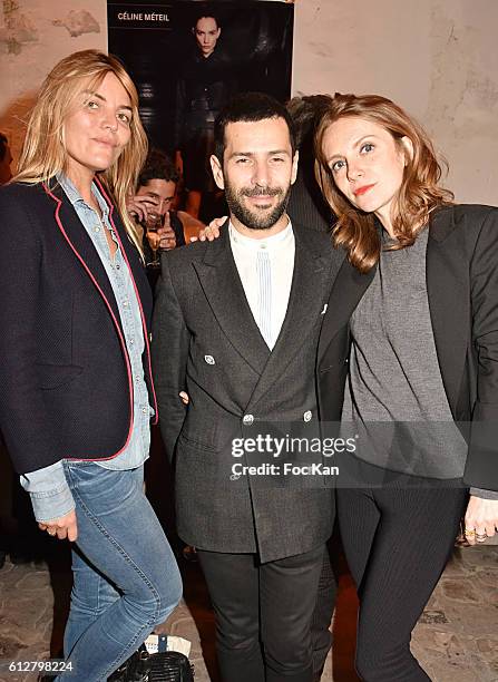 Alexis MabilleÊ, TV presenters Justine Fraioli and Sophie Brafman attend the Les Etoiles Mercedes-Benz : Cocktail - Paris Fashion Week Womenswear...